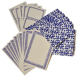 Set of Notecards and Envelopes Kelp French Ultramarine