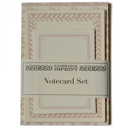 Set of Notecards and Envelopes Oak Leaves Pale Pink