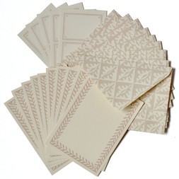 Set of Notecards and Envelopes Oak Leaves Pale Pink