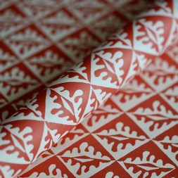 Patterned Paper Oak Leaves Red