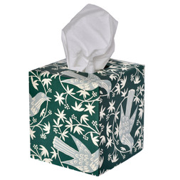 A Square Tissue Box Cover in Songbird Midwinter