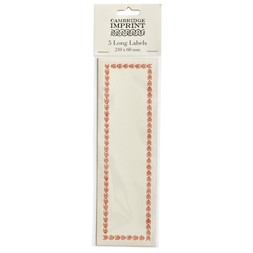 Five Long Self Adhesive Labels with Tomato Border