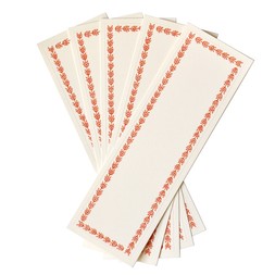 Five Long Self Adhesive Labels with Tomato Border