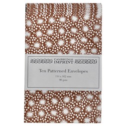 Packet of Ten Patterned Envelopes in Animalcules Cocoa