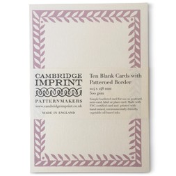 Ten Postcards with Patterned Border in Cupboard Pink