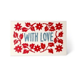 Pack of Gift Cards Leaves and Stars Red and Blue