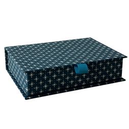 Postcard Box Little Stars Petrol Blue