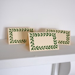 Packet of Twelve Pea Green Place Cards