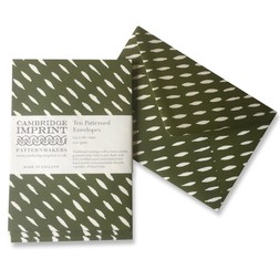 Packet of Ten Patterned Envelopes in Seed Olive