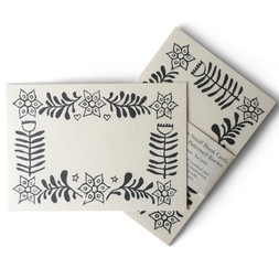 10 Small Patterned Border Cards in Blue-Black