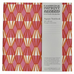 Square Lined Notebook in Threadwork Pink and Orange