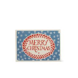 Pack of 10 Merry Christmas Red and Blue Card