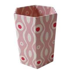 Hexagonal Pencil Pot Persephone Pale Pink and Raspberry