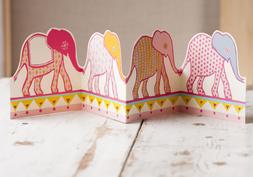 Carnival of Elephants Double-sided Concertina Card