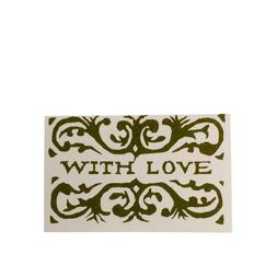 Pack of 6 With Love Gift Cards Olive