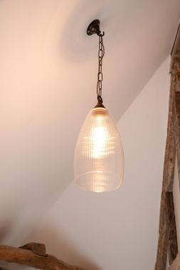 Skinny ribbed glass Upton pendant light