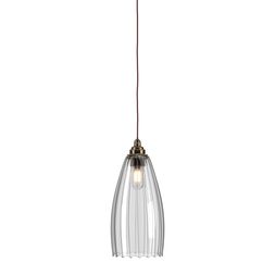 Upton ribbed glass bathroom pendant light