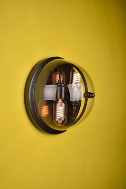 CLEAR GLASS GRAFTON FLUSH FITTING WALL LIGHT