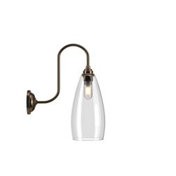 Clear glass Upton swan neck bathroom wall light
