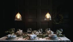 LEDBURYS OVER A CHRISTMAS DINING TABLE