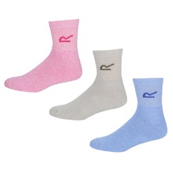 Regatta Womens 3 Pack Sock In A Box | Blush Marl Pink RRP £15