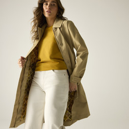 Orla Kiely Trench Waterproof Jacket | Oat Multi Flower Yellow