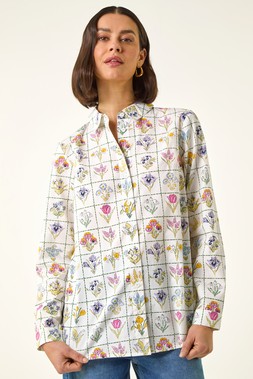 Ivory Botanical Collared Shirt