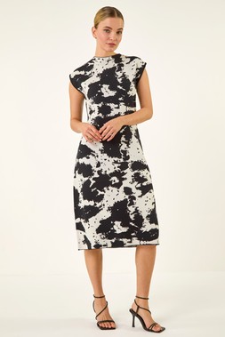 Dusk Abstract Print Knit Dress