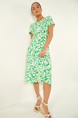 Roman Petite Green Twist Front Stretch Dress