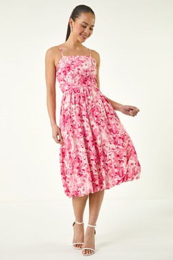 Roman Petite Strappy Bubble Hem Dress