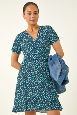 Roman Petite Spot Frill Hem Dress