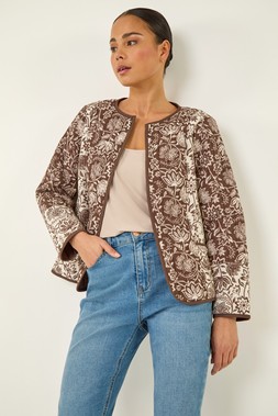 Petite Chocolate Quilted Puffer Jacket