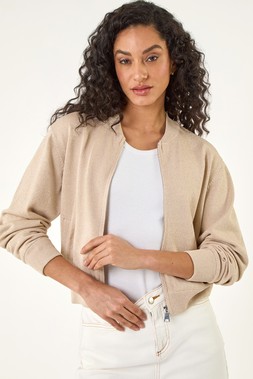 Dusk Gold Knitted Bomber Jacket