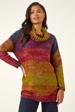 Roman Multi Roll Neck Chunky Knit Jumper