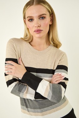 Roman Petite Stone Stripe Round Neck Jumper