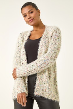 Roman Natural Fluffy Sparkle Cardigan