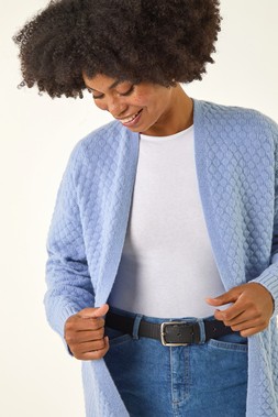Roman Light Blue Waffle Knit Cardigan