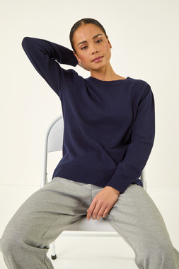 Petite Navy Classic Crew Neck Jumper