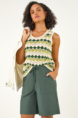 Roman Forest Drawcord Detail Pocket Shorts