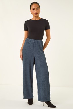 Roman Petite Grey Textured Stretch Trouser