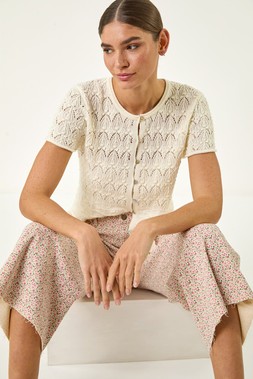 Roman Light Pink Floral Print Frayed Edge Ankle Jean