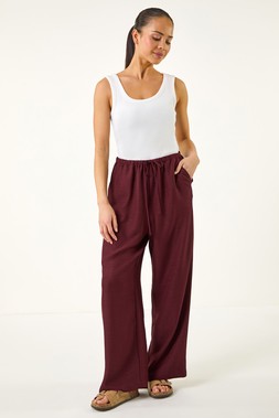 Roman Petite Wine Pull On Woven Trouser