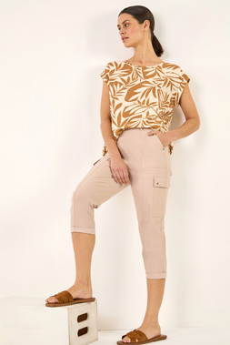 Roman Stone Cropped Cargo Stretch Trouser
