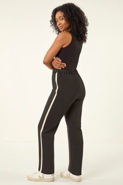 Petite Black Side Stripe Trouser