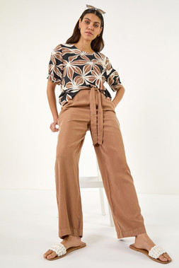 Roman Mocha Floral Print Top