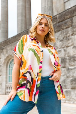 Roman Curve Green Watercolour Printed Shirt