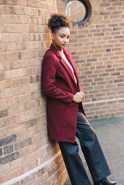 Roman Plum Tailored Single Breasted Coat