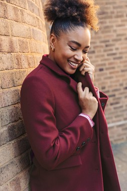 Roman Plum Tailored Single Breasted Coat