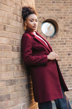 Roman Plum Tailored Single Breasted Coat