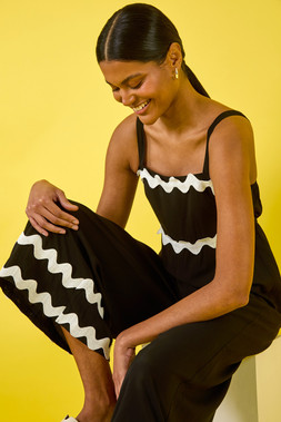 Roman Ric Rac Strap Detail Jumpsuit